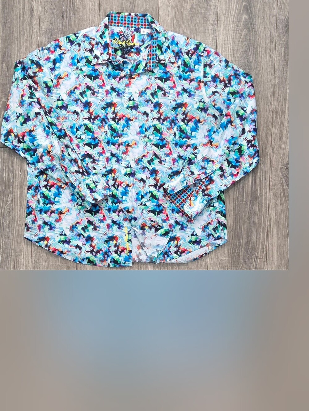 Robert Graham Men’s 2XL Classic Fit Abstract Multicolor Paint Splatter Lg Sleeve